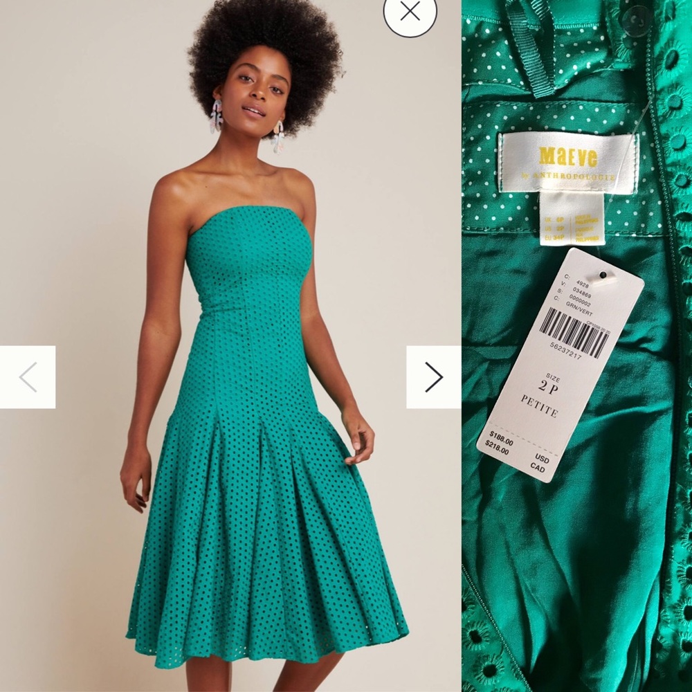 🌟2xHP🌟Anthopologie Lelia Eyelet Midi Dress Sz 2P